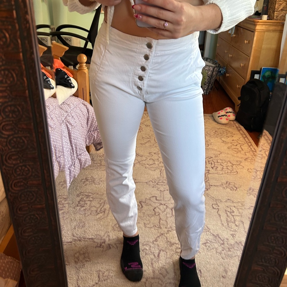 graffiti boutique 5-button white skinny jeans